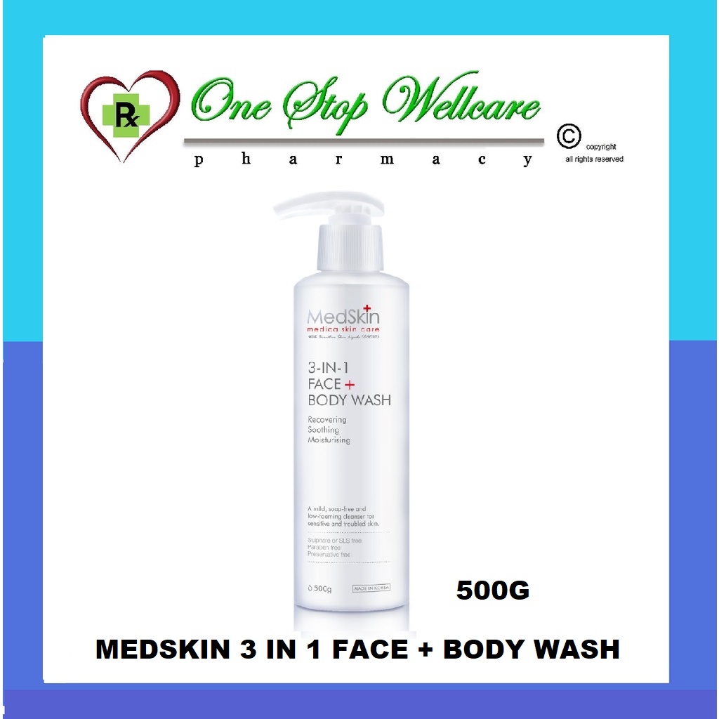 MEDSKIN 3 IN 1 FACE + BODY WASH 150G / 500G / 2X500G / 150G + 500G