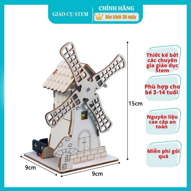 Steam Toy Wooden Windmill Generator Assembly Model | Shopee Malaysia