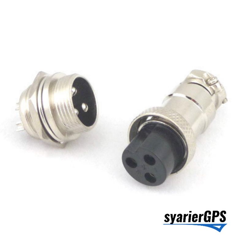 M16 16mm 3 Pin Screw Type Electrical Aviation Plug Socket Connector Shopee Malaysia 