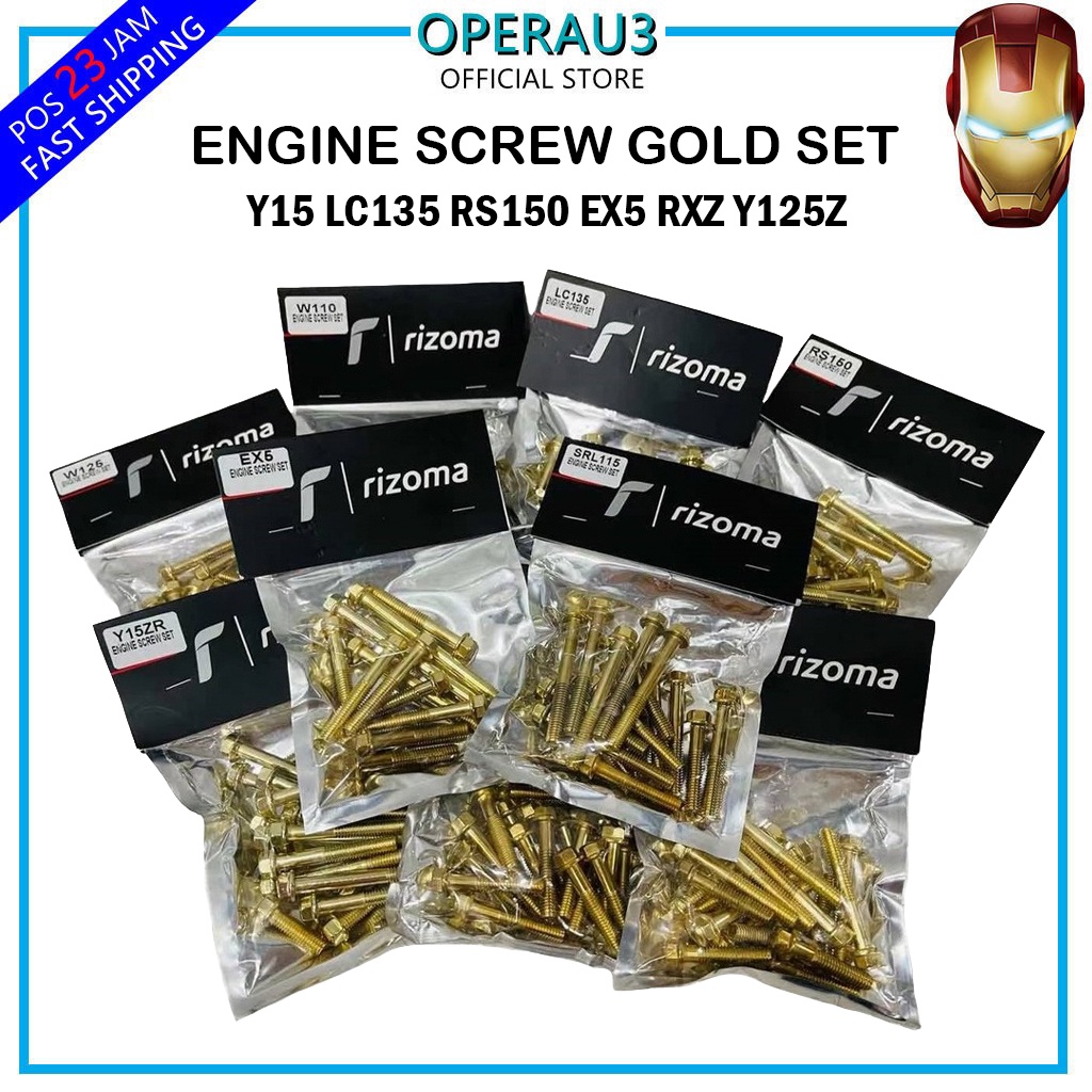 Engine Screw GOLD Set Skru Enjin skru Emas ! LC135 Y15ZR RS150 Y125z ...