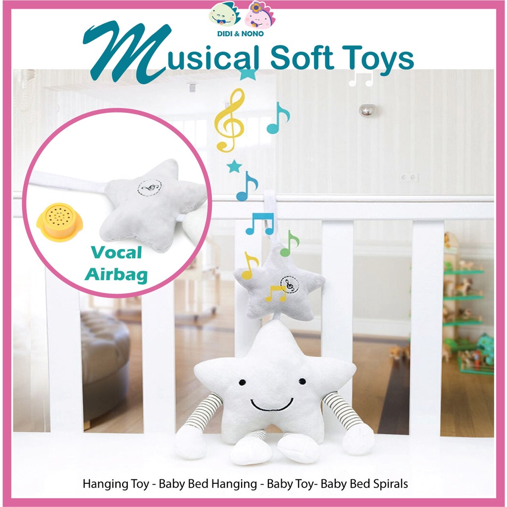 BBS Baby Cloud & Star Musical Hanging Toy / Baby Bed Hanging / Baby Toy