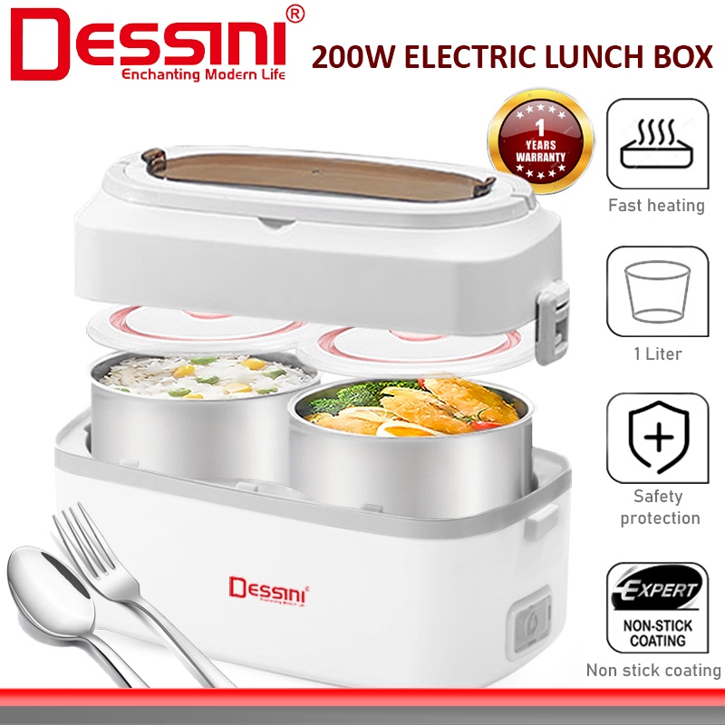 DESSINI ITALY 1L Electric Rice Cooker Lunch Box Non Stick Stainless ...