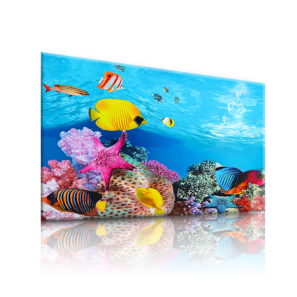 Two Side 3D Fish Tank Background HD Seabed Landscape Aquarium Backdrop ...