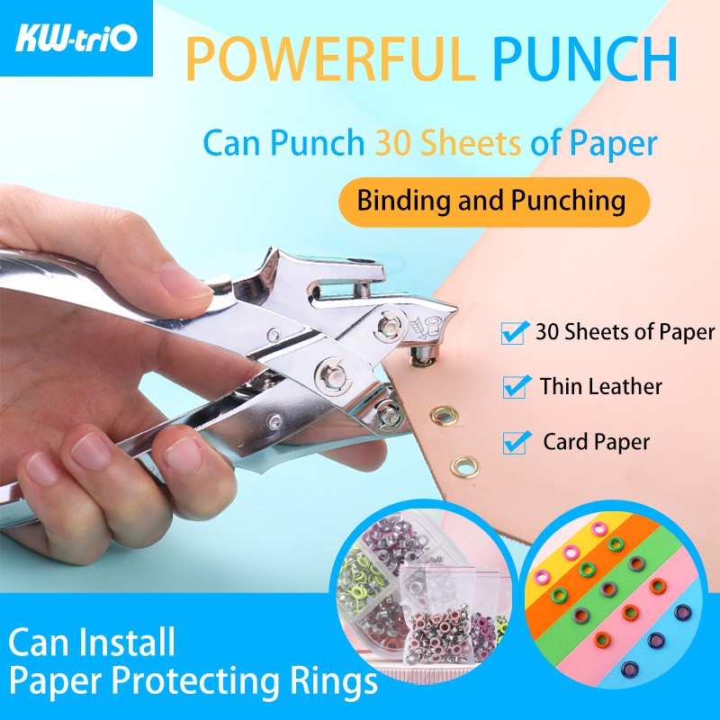 Hole Punch Tool Eyelet Hole Puncher Kits with 5mm 100 Pcs Color Metal  Grommets for Leather Fabric Belt Clothes Card Paper Canvas Decora Punch  Notebook