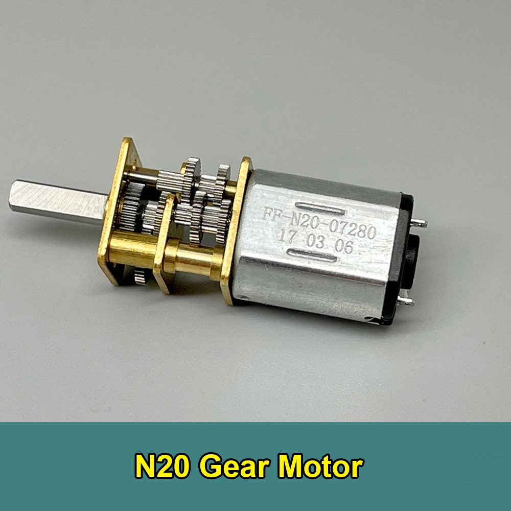 5 Pack N20 Mini Gear Motor - 3V-9V DC, Slow Speed, Full Metal Gearbox For DIY