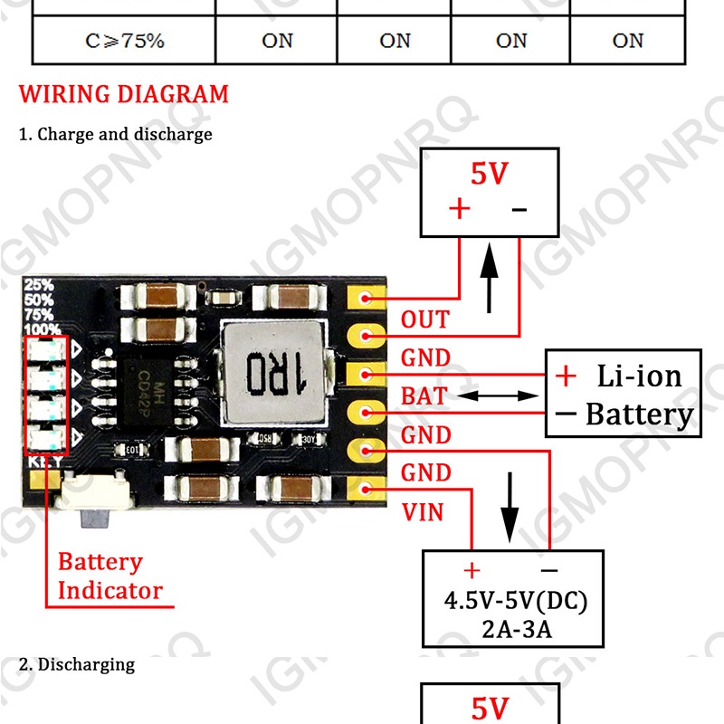 2A 5V carica scarica integrata 3.7V 4.2V batteria al lio Boost protezione dell'alimentazione Mobile modulo scheda PCB elettronica fai da te
