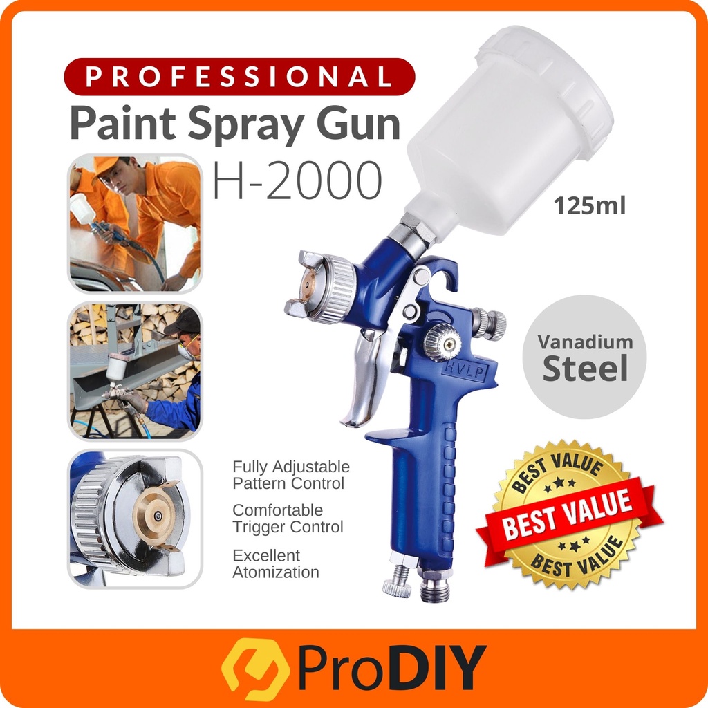 PRODIY H2000 Blue Pnemumatic HVLP Spray Gun Spray Paint Sprayer Gun Air
