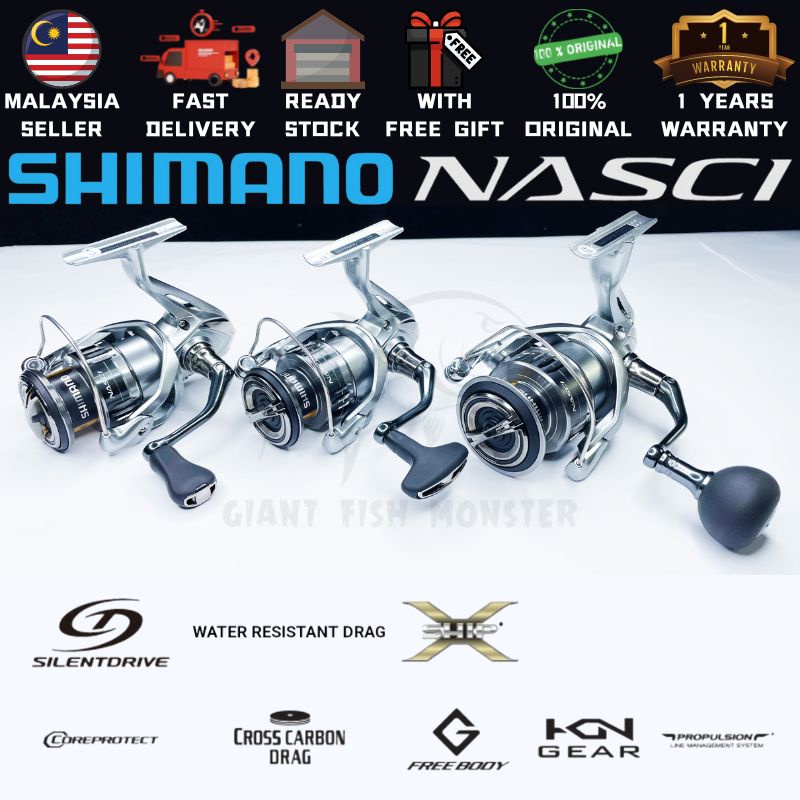 Shimano Nasci FC Spinning Reel, 6.2:1 Gear Ratio, 4000 Size Reel