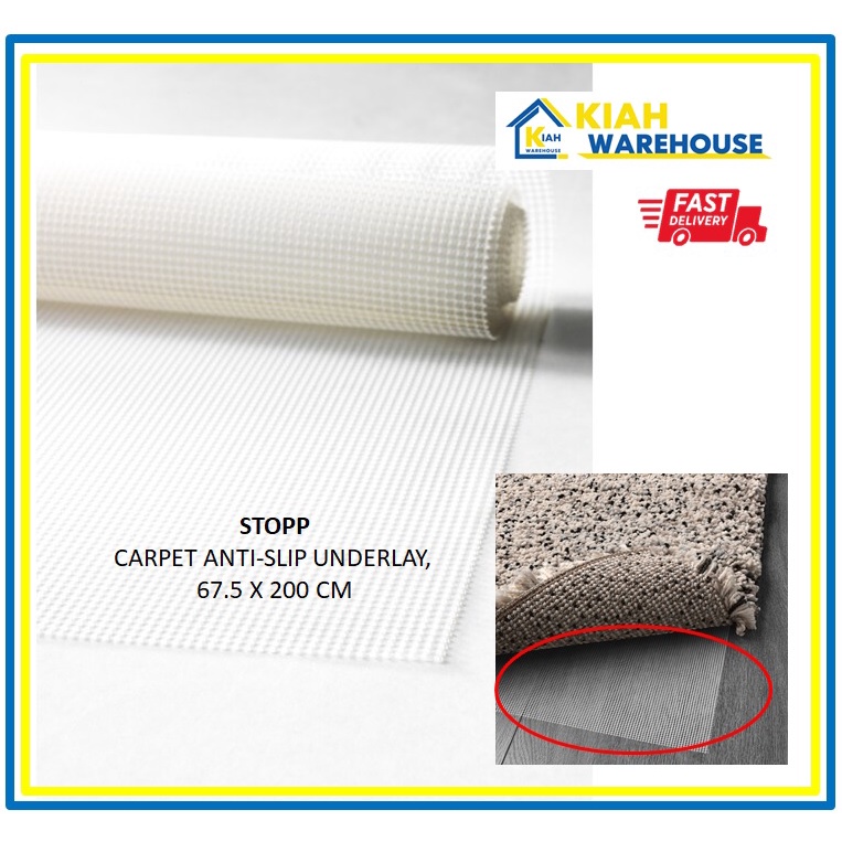 Carpet Underlay Anti Slip layer Pelapik Anti Gelincir STOPP 67.5x200cm ...