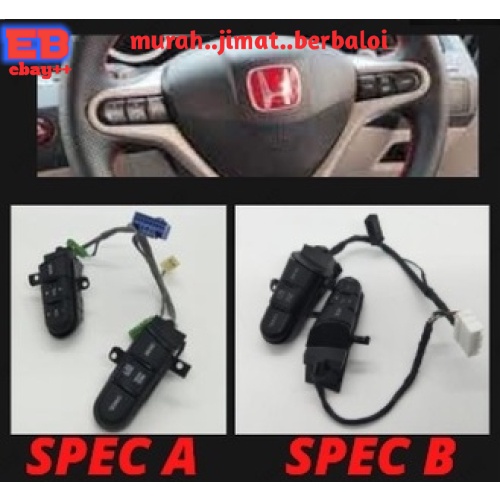 HONDA CIVIC FD CITY JAZZ HRV STEERING WHEEL SWITCHES AUDIO CRUISE