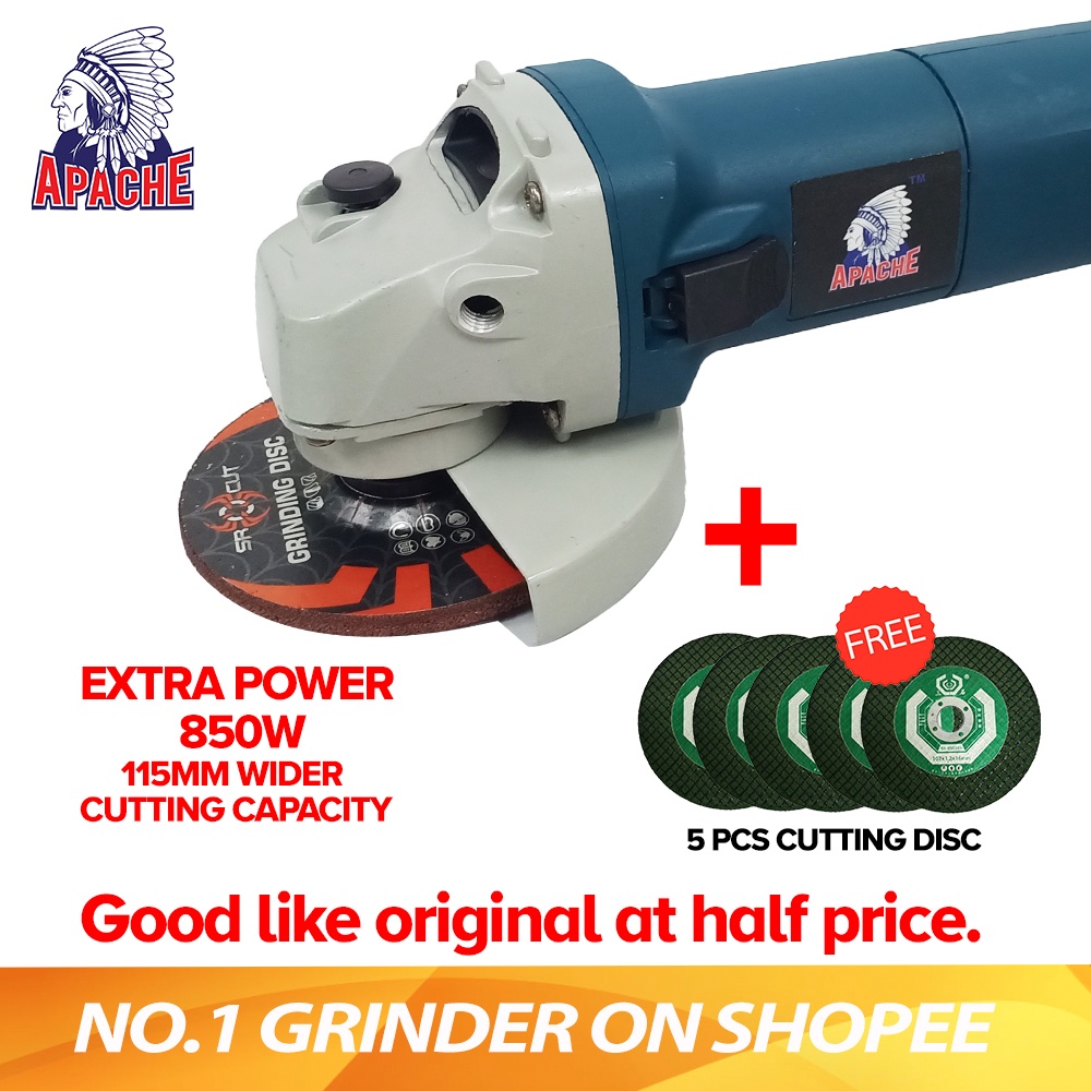 Apache Turbo Cut KWS 8100 Angle Grinder Corded Grinder + 5pcs Cutting