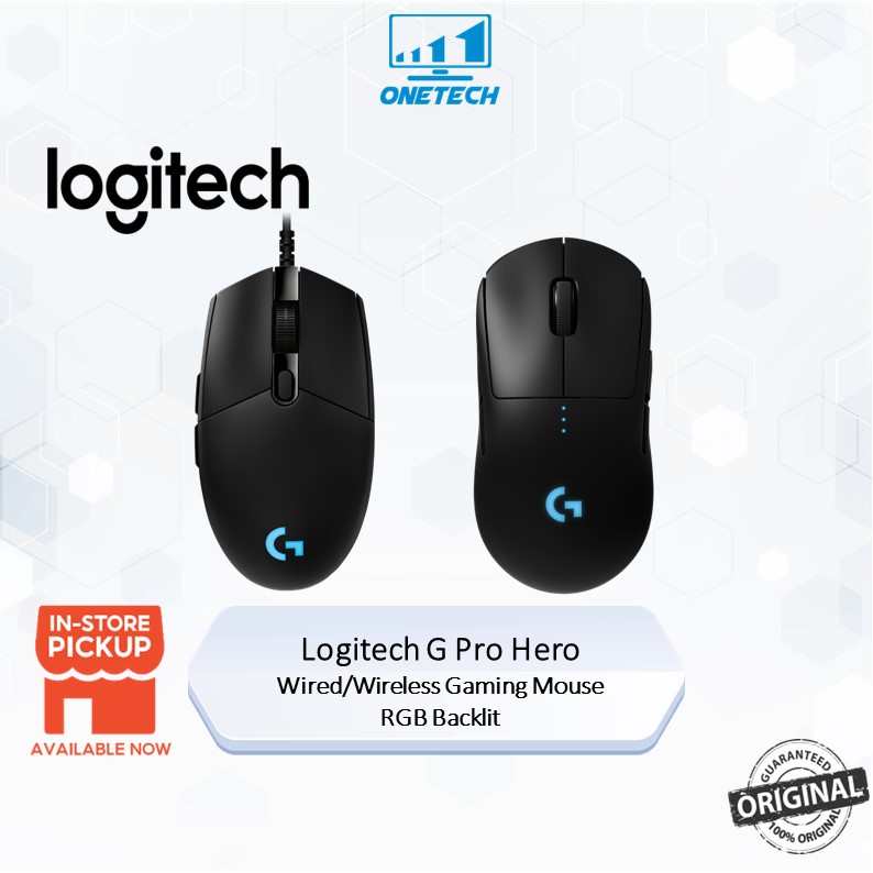 Logitech G Pro Hero Wired/Wireless Gaming Mouse RGB Backlit Shopee