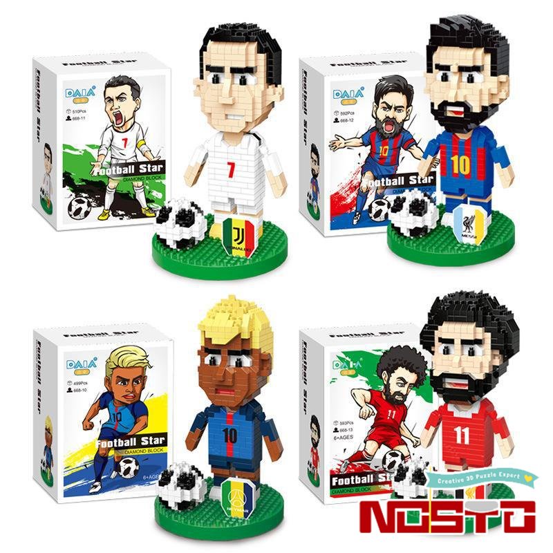 Nano Blocks Messi Neymar Ronaldo Saleh MOC Building Blocks 2022 ...