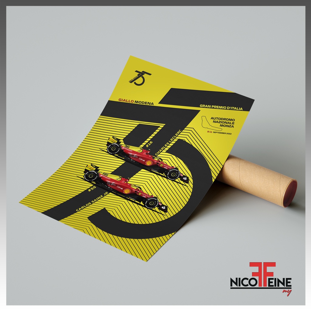 [Poster Only] 2022 Ferrari 75th G Modena Charles Leclerc Carlos Sainz ...