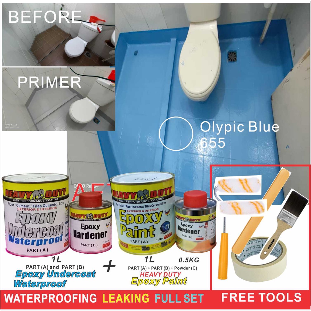 { FULL SET } HEAVY DUTY Epoxy Floor Coating ( FREE Tool Set + 1L