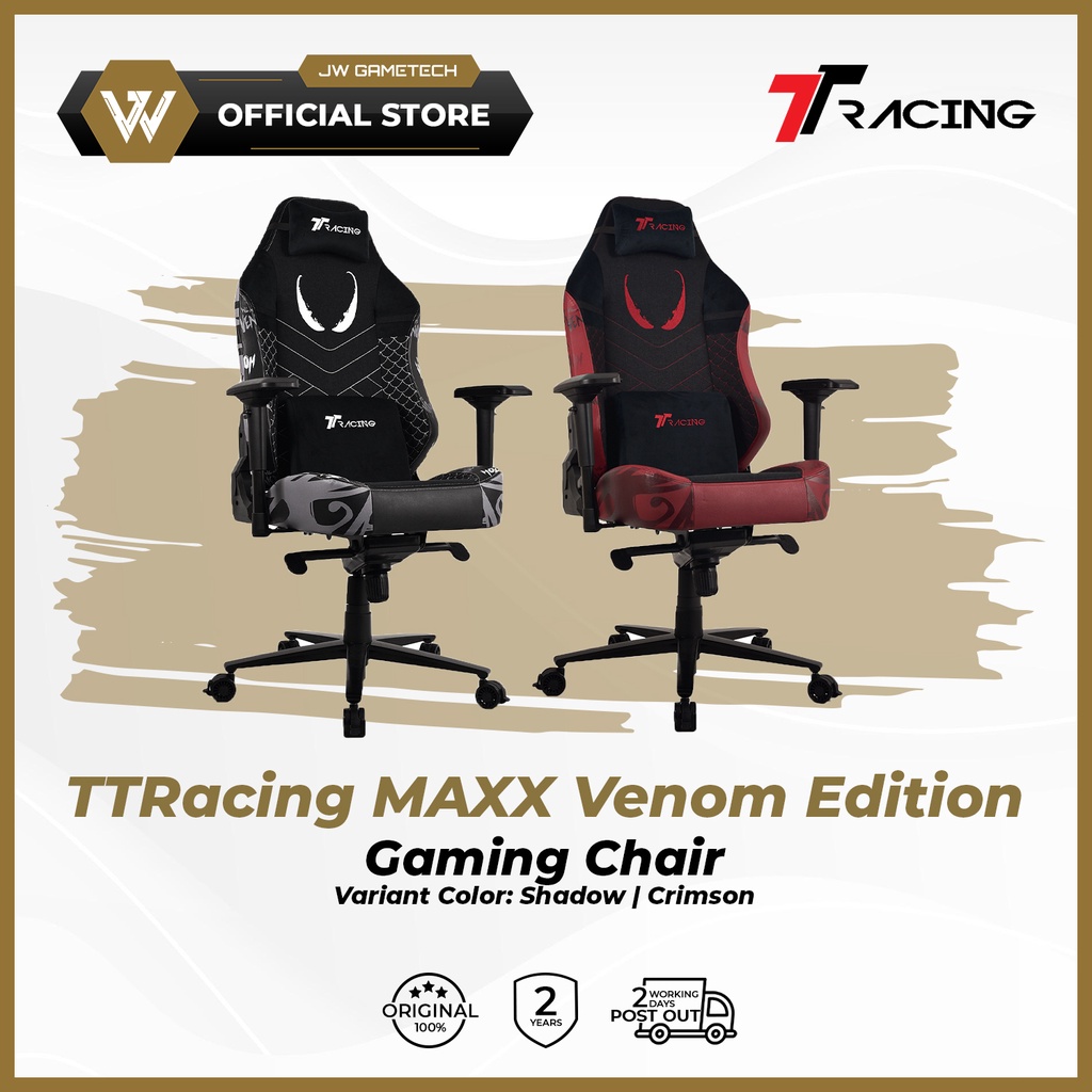 TTRacing MAXX Venom Edition Gaming Chair - Shadown | Crimson (FOC ...
