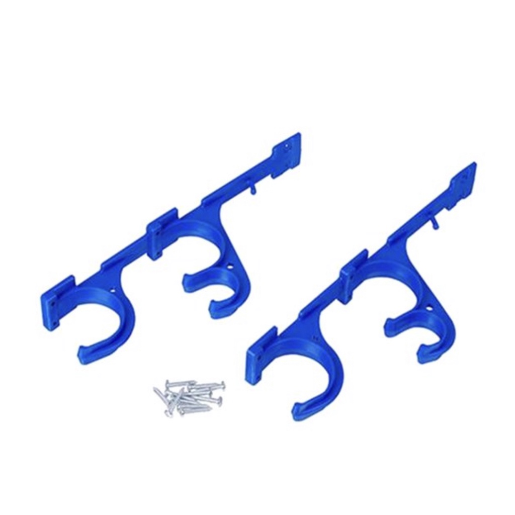 2pc Plastic Pool Pole Hanger Set Skimmer Leaf Rake Hook Holder Swimming