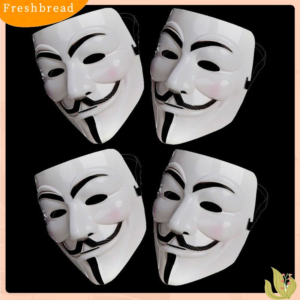 HOODED Anonymous Hacker V for Vendetta Halloween Mask White Chrome Black  Gold