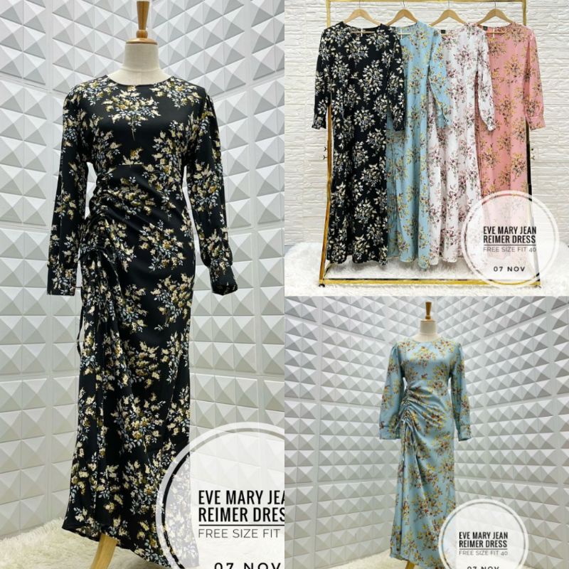 HARGA LELONG DRESS FLORAL SIMPUL FREE SIze Shopee Malaysia