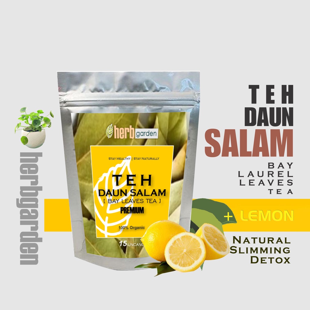 Hg - Teh Daun Salam Premium + Lemon 100% Organic Bay Leaves + Lemon (15 