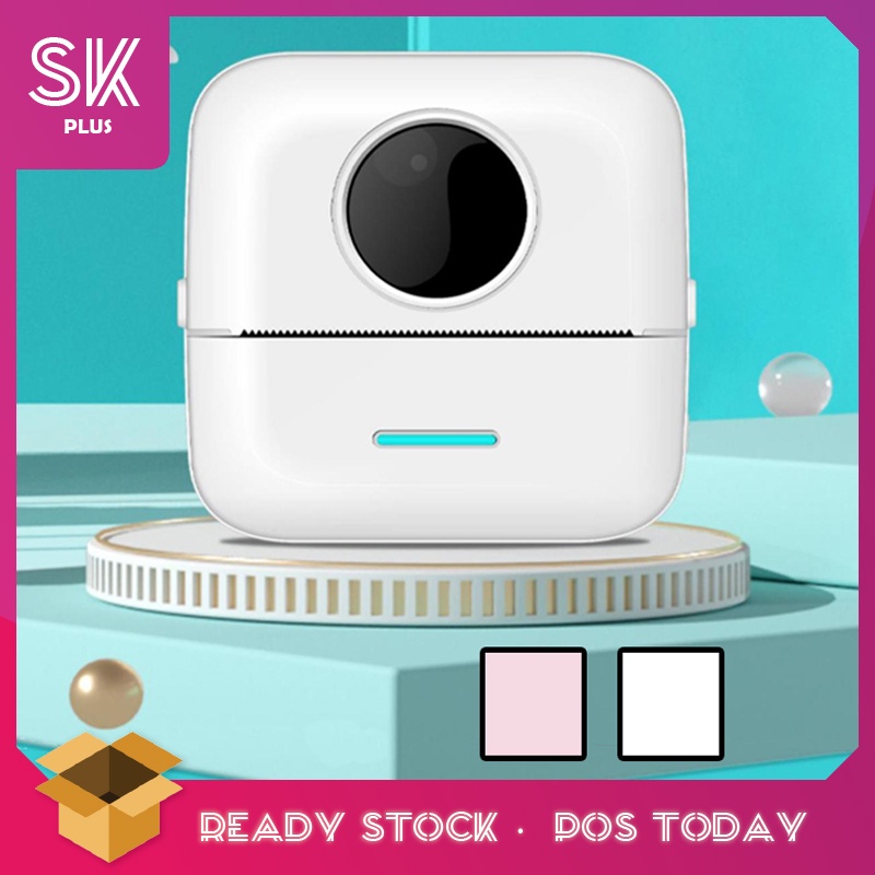 SKPLUS Portable Mini Student Pocket Printer Label Photo Bluetooth Small ...