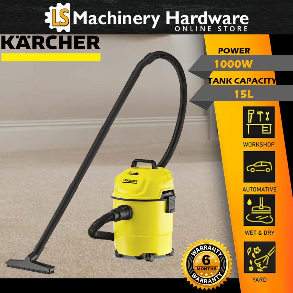 KARCHER WD 1 Wet & Dry Vacuum Cleaner with Blower Function. 15L 1000W