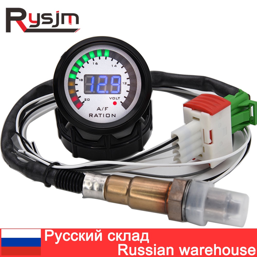 HD 52MM AFR Gauge Narrowband O2 Oxygen Sensor Auto Car Air Fuel Ratio Gauge Motor AFR Racing