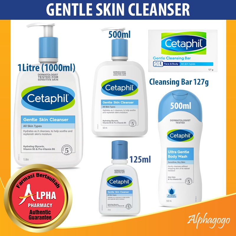 Cetaphil Gentle Skin Cleanser 125ml / 250ml / 500ml / 1L (1000ml ...