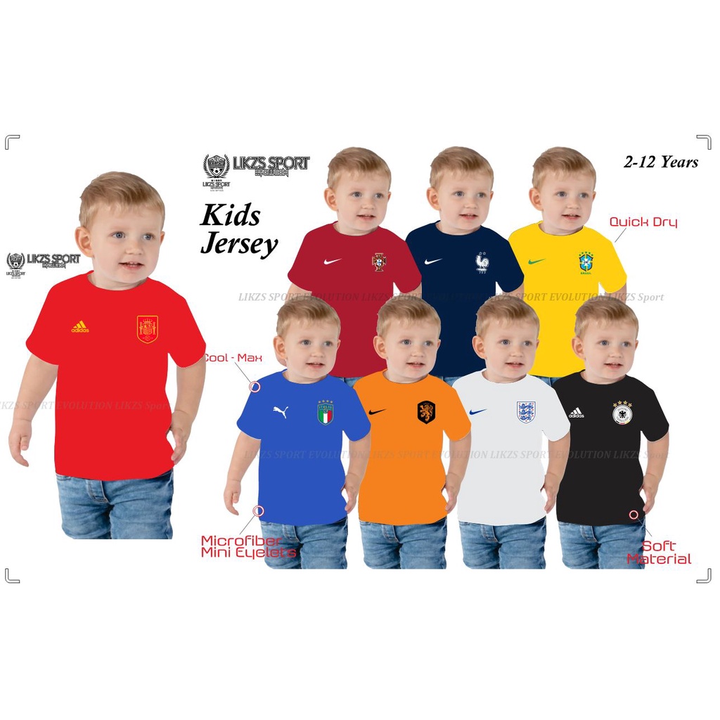 Kids Euro 2024 Jersey DX1 Baju Budak Jersi Kanak2 Training Microfiber