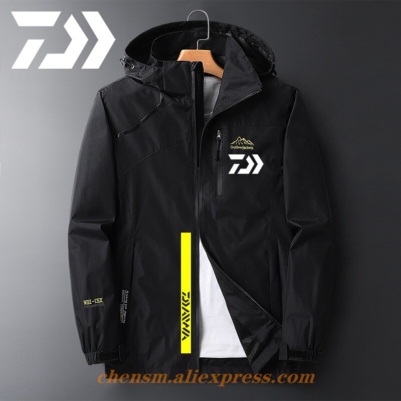 Daiwa 2022 Fishing Jacket Men Waterproof Hooded Breathable Jacket Winter  Outwear Windbreaker Tourism Cycling Raincoat Clothing