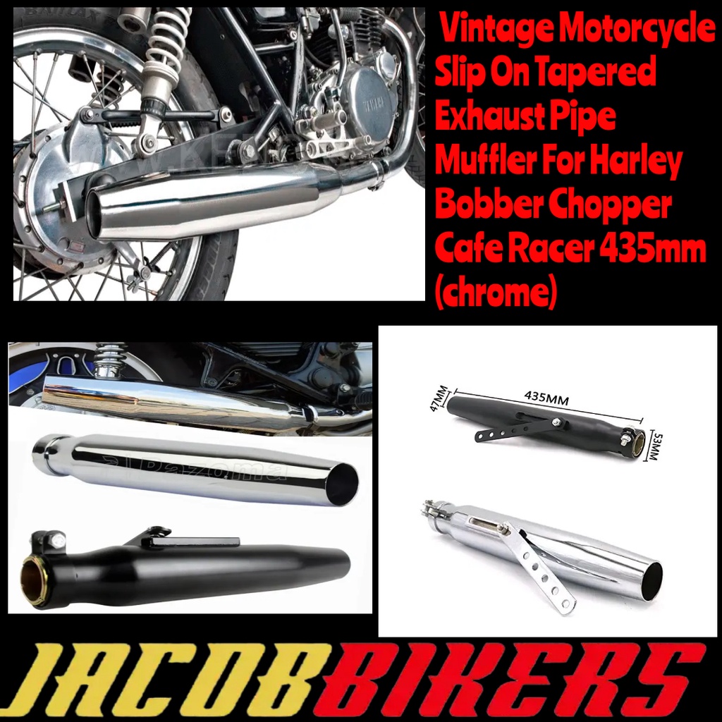 Auspuffschalldämpfer Für Suzuki VL 125/800/1500 Intruder - Chrom Auspuffrohr 41cm