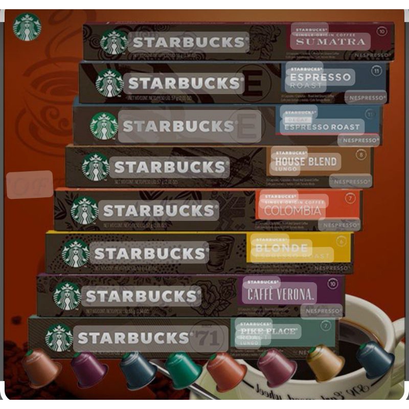 Starbucks by Nespresso Coffee Capsule 8 types 10 capsules | Shopee Malaysia