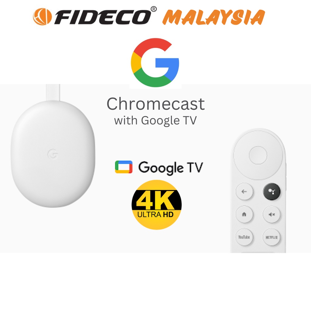 Google Chromecast 4K With Google TV HDR Streaming Device Chrome