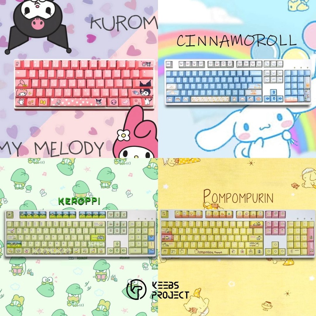 Kuromi x My Melody x Hello Kitty Pompompurin Keroppi Cinnamon Roll