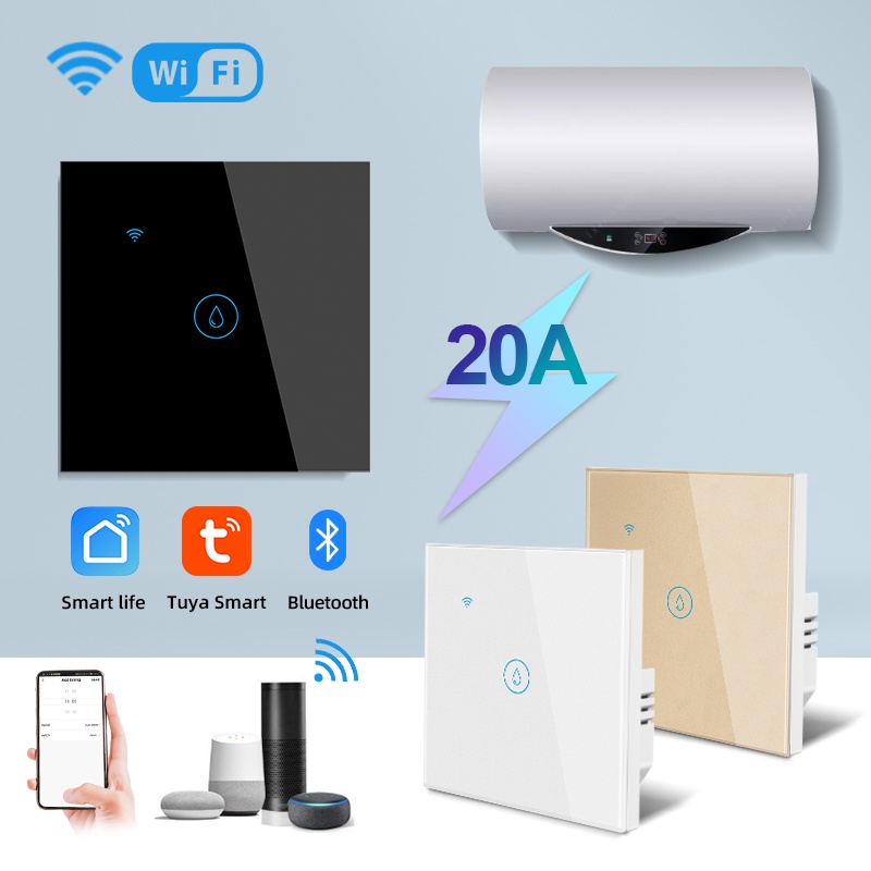 Tuya / Smart Life WiFi 20A Water Heater / Air Conditional Smart Touch  Switch T01-Support Amazon Echo and Google Home （ | Shopee Malaysia