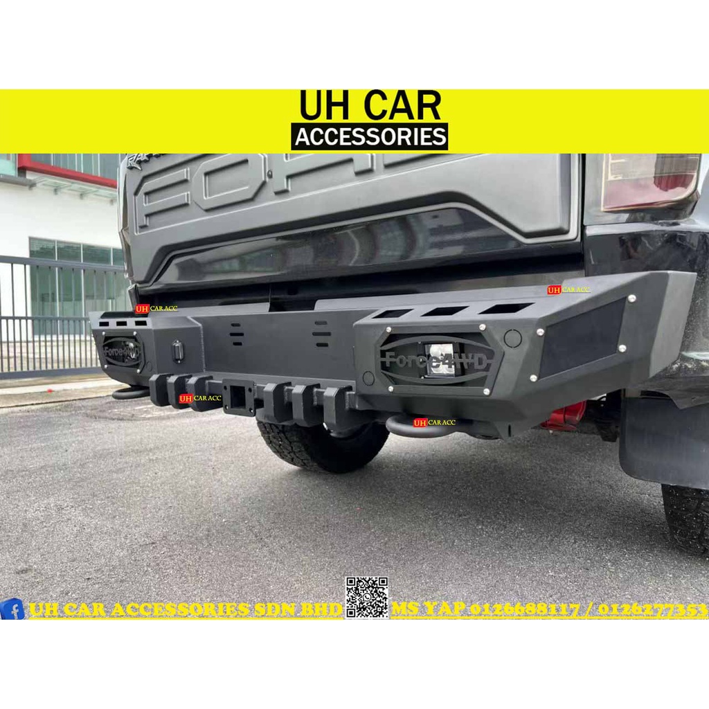 FORD RANGER T6 T7 T8 WILDTRAK FORCE TK STEEL REAR BUMPER BULL BAR ...