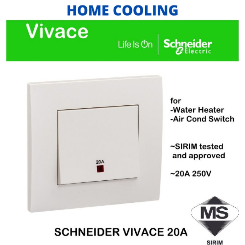 Schneider Vivace 20 Water Heater Switch ( 1 Way ) Shopee Malaysia