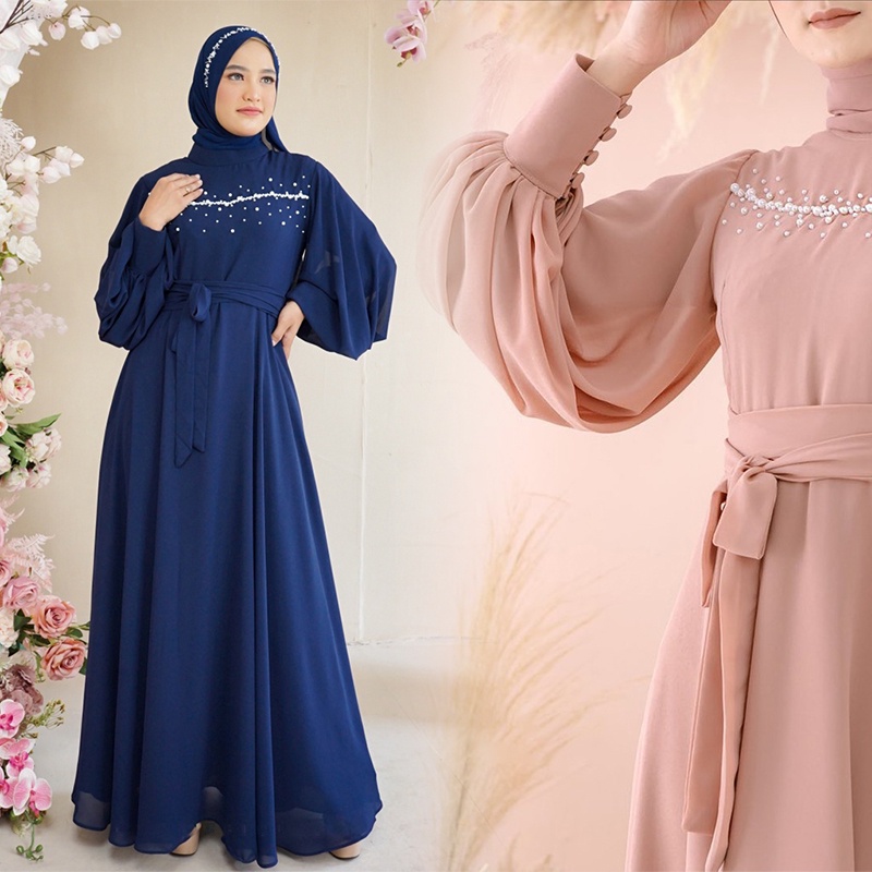 Jubah abaya muslimah dinner dress kembang gamis Dress Jubah Dubai nikah