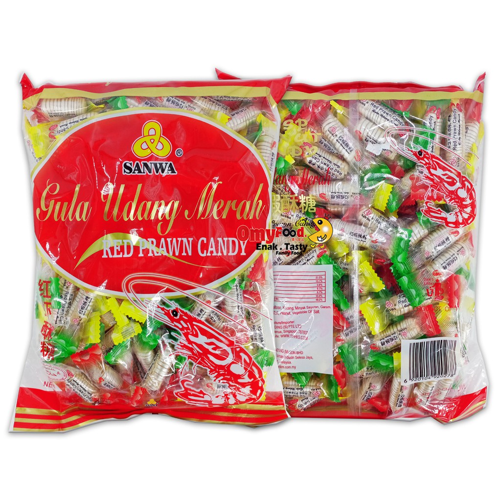 700g Big Pack Sanwa Gula Udang Merah, Red Prawn Candy, Crispy Peanut ...
