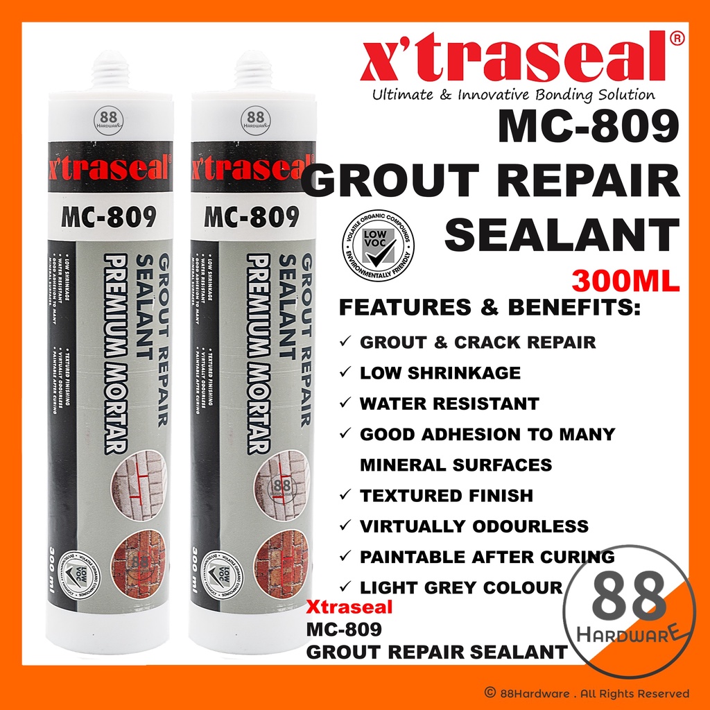 【READY STOCK】xtraseal MC809 GROUT REPAIR SEALANT crack repair silicone sealant silicon