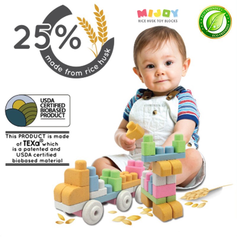 Mijoy Rice HUSK Baby Blocks, NON-TOXIC, Premium Quality , Gift Set ...