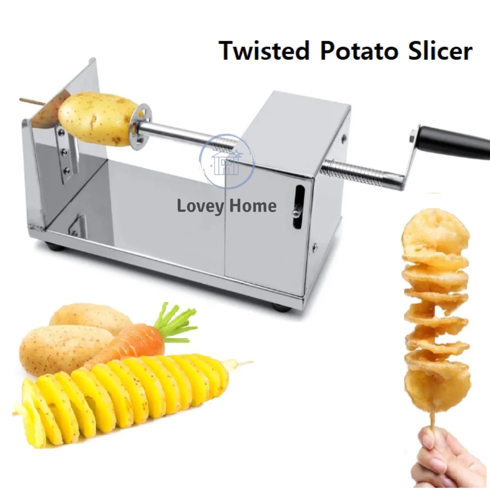 Spiral Potato Chips Twister Curly Tornado Maker Slicer Manual Vegetable