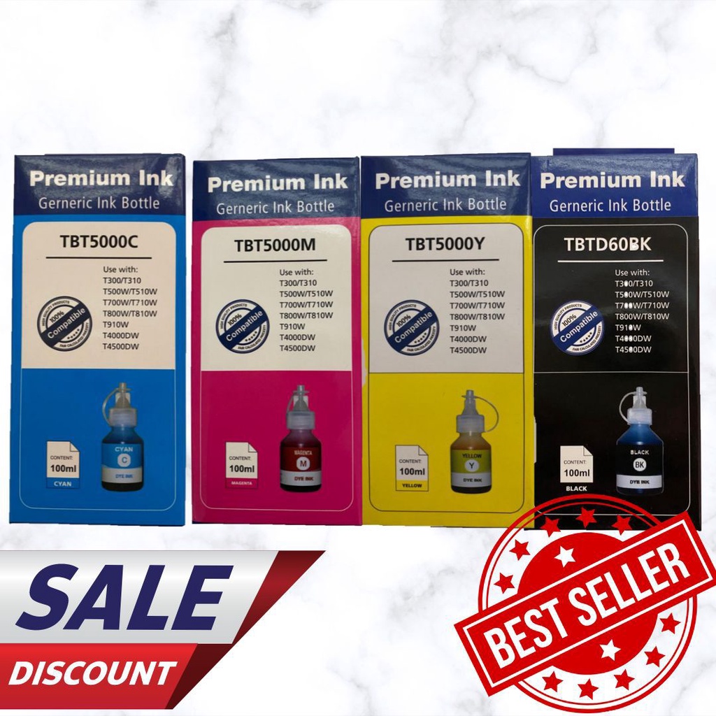 4 color [Full Set Compatible Hybrid T-Series Refill ink BT6000 BT5000 ...
