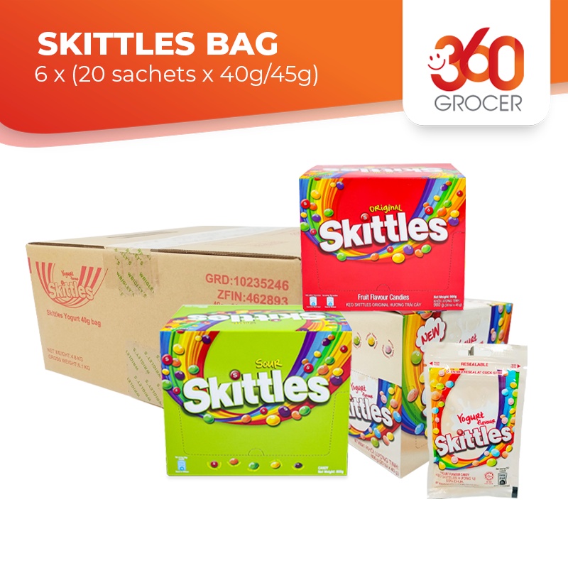 SKITTLES FRUIT FLAVOR CANDIES - 6 X (20sachets X 40/45g) | Shopee Malaysia