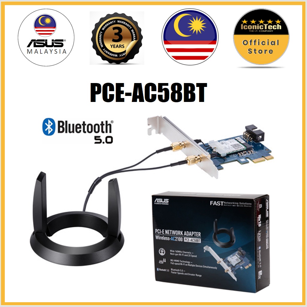 ASUS AC2100 DualBand PCIe WiFi Adapter with Bluetooth 5.0 PCIE