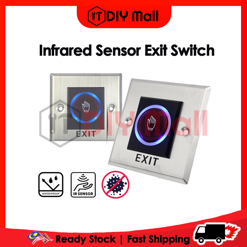 DIYMALL Touchless No Touch Door Infrared Sensor Exit Button Switch for ...