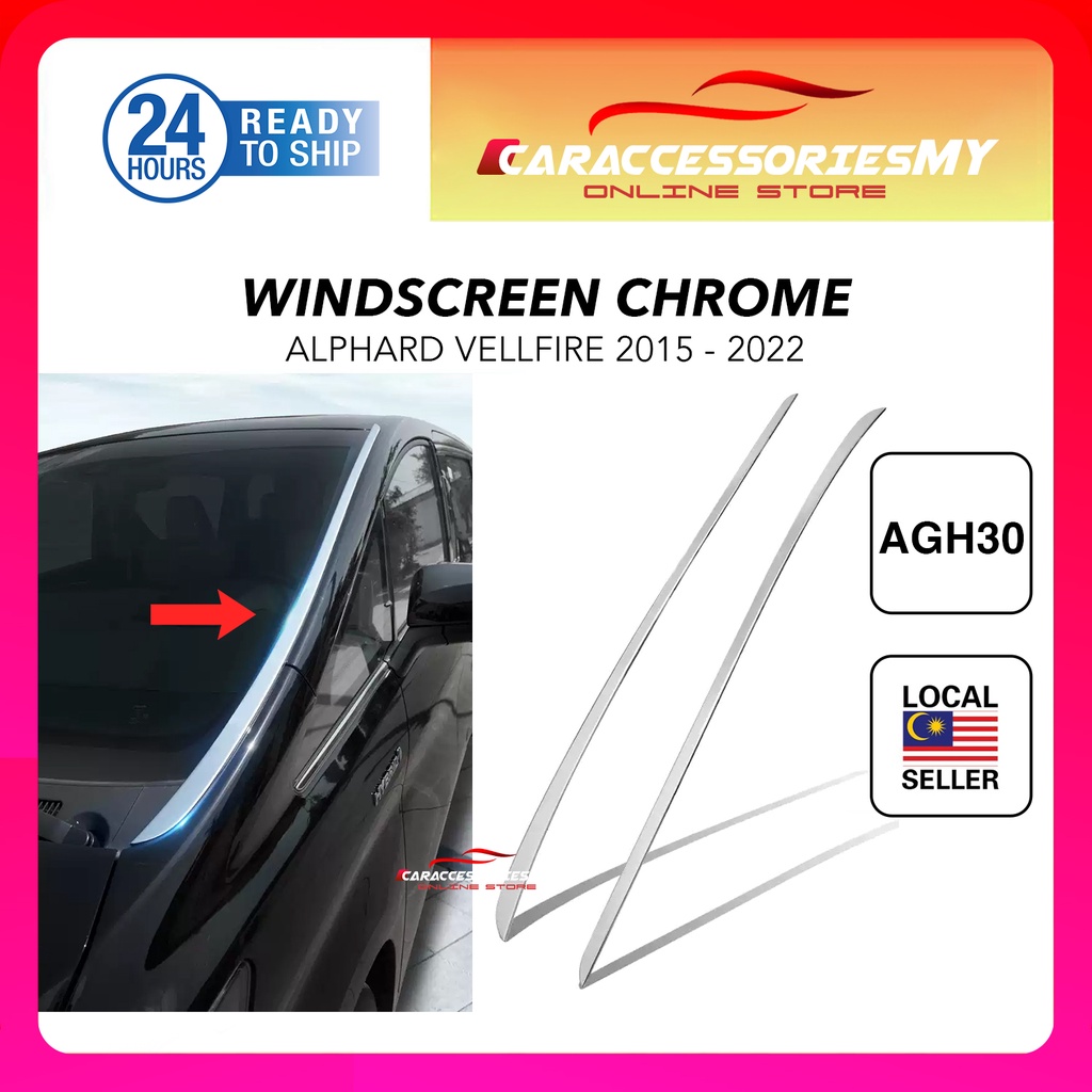 Toyota alphard vellfire front windscreen windshield chrome trim ...