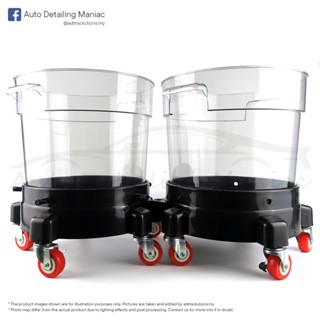 Car Wash Bucket Dolly (Twin) Bucket Mobilizer with Linkages, Rolling ...