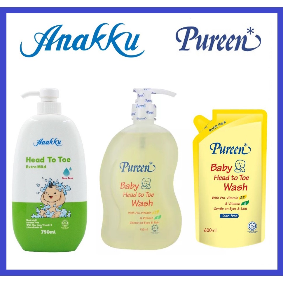 Anakku / Pureen Baby Bath HEAD TO TOE 750ml Refill pack (600ml) | Sabun ...