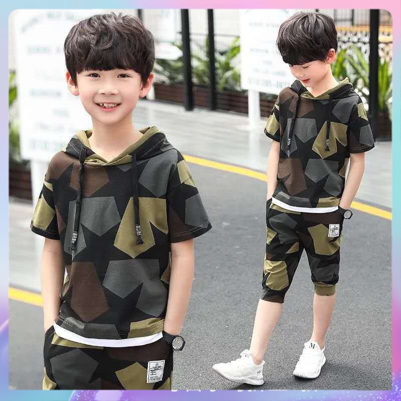🔥Ready Stock🔥514 Years Kids Boy Clothing Handsome Camouflage Baju